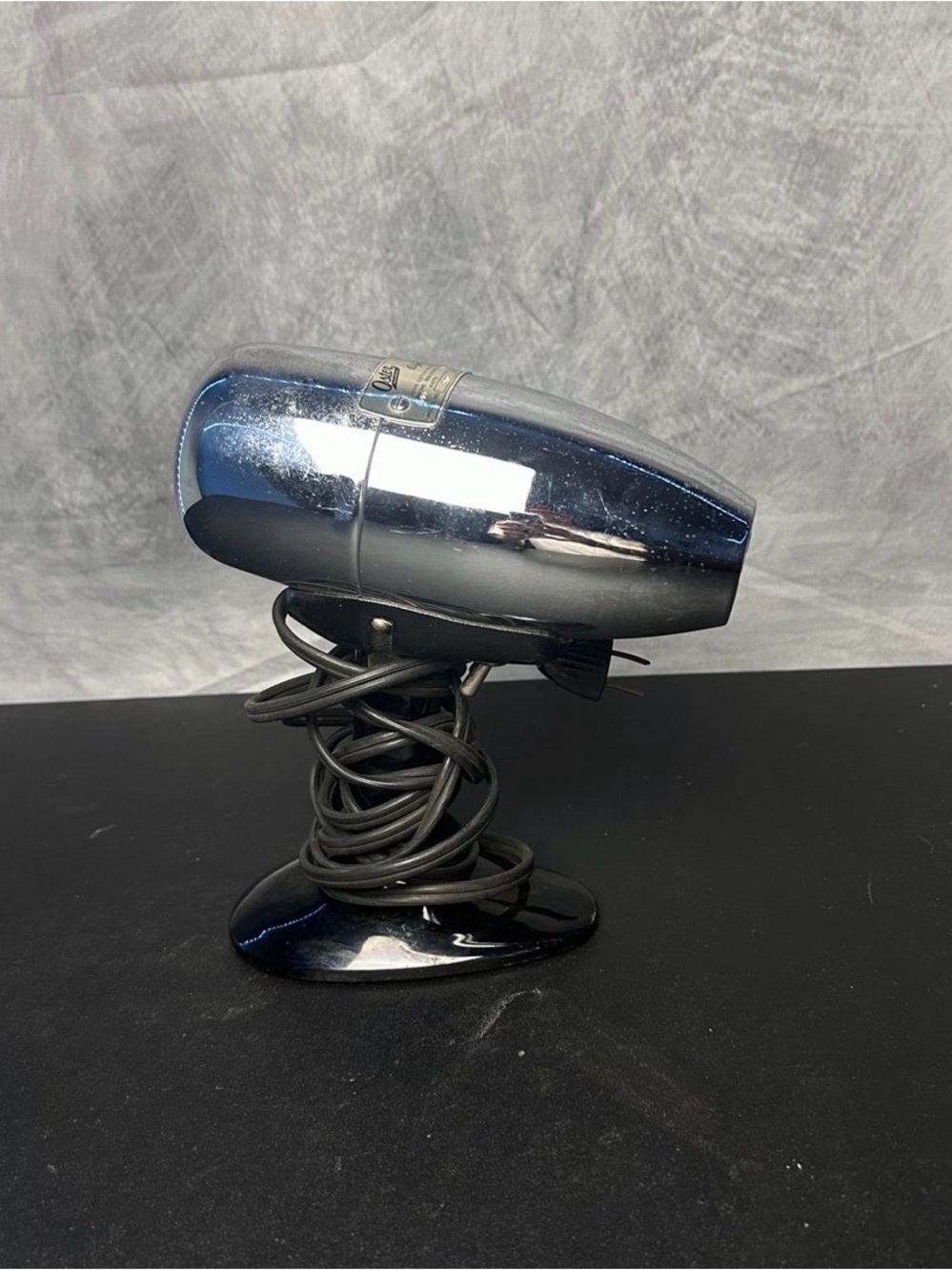 Vintage Oster Chrome  Hair Dryer - Metallic Blue